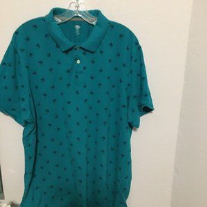 Old Navy  Palm Tree XXL teal polo